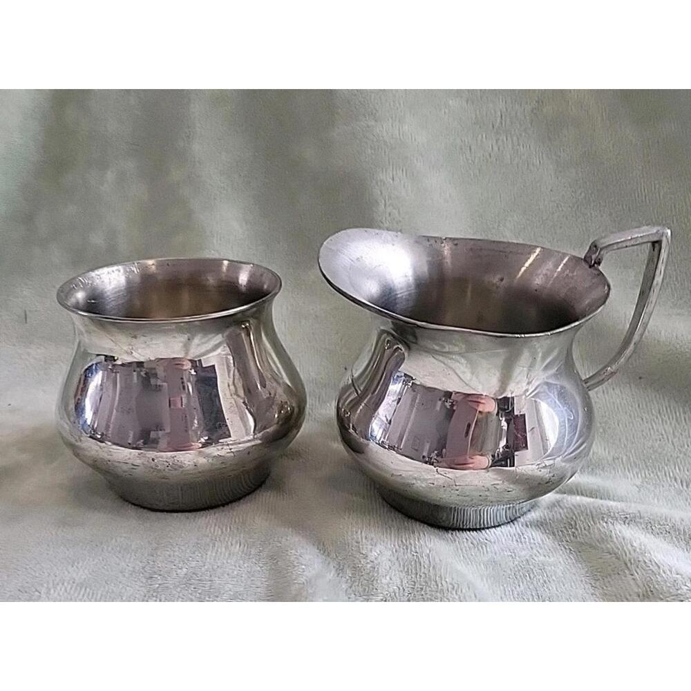 Vintage Cream And Sugar Saucers - Handcrafted Pewter